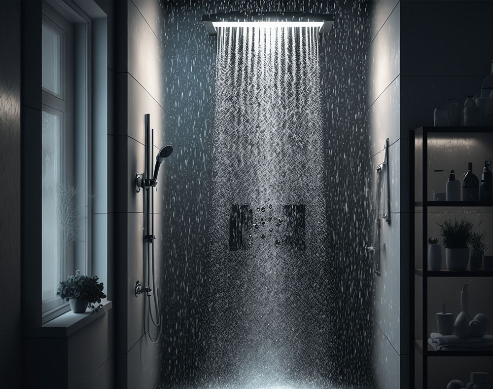 duchas modernas con luces led